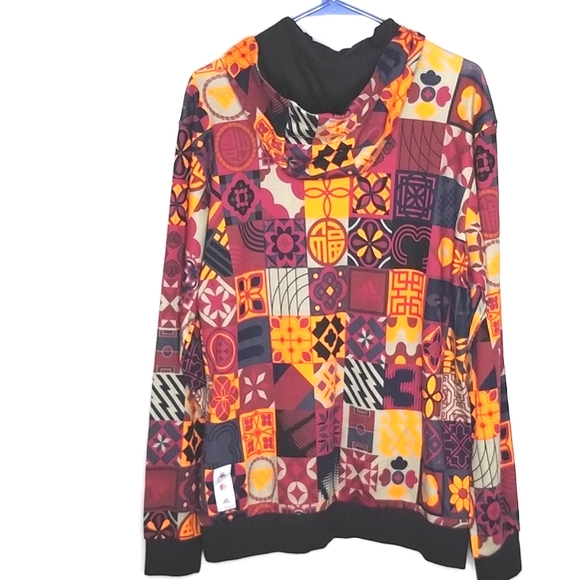 NWT Adidas Hoodie Colorful Graphic AOP Medium patchwork allover print. - Picture 7 of 9